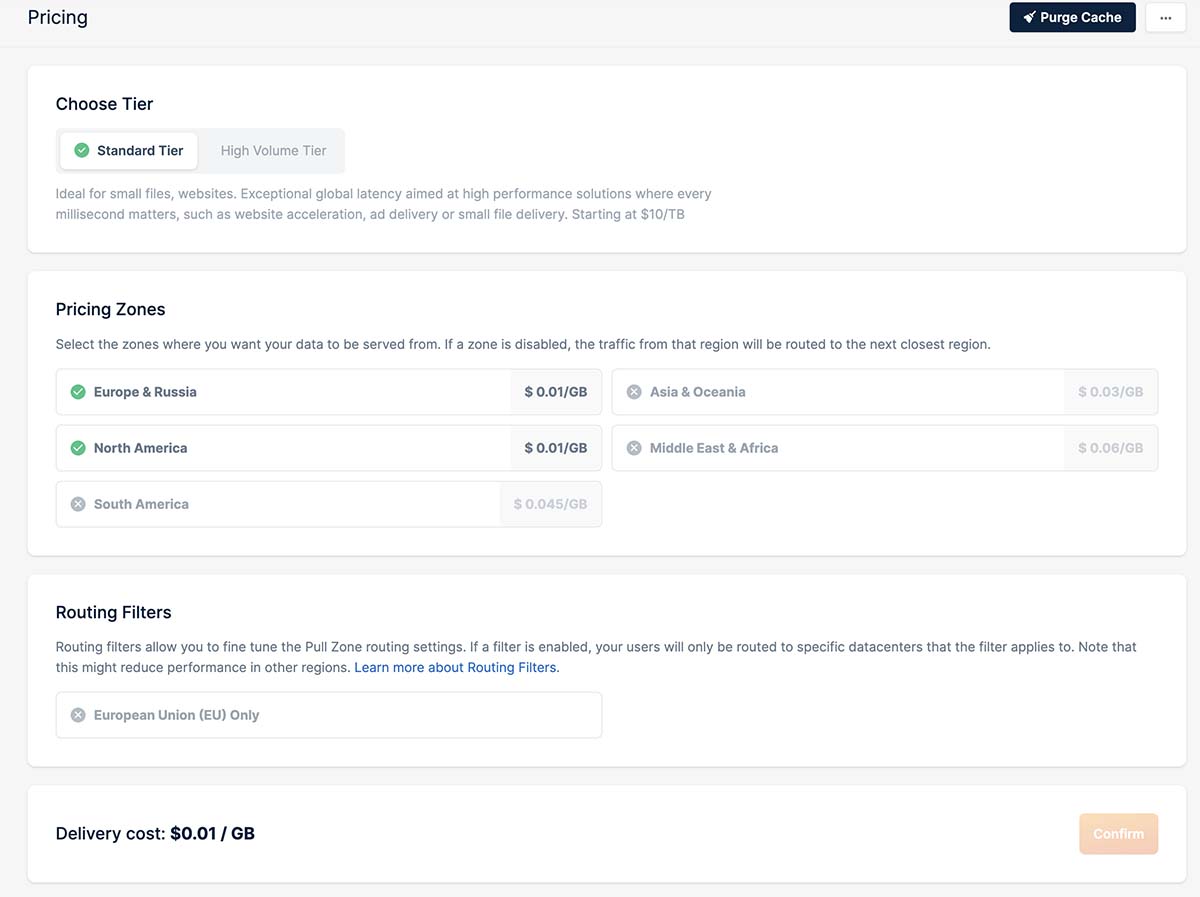 Bunny CDN has the best Pricing Schedule