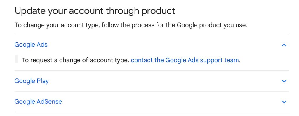 Update Google account type by product | SEMDEEPDIVE | SEMDEEPDIVE Update Google account type by product
