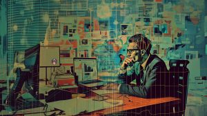 artistic impression of analyst trying to determine if website design is hurting pay-per-click ads campaigns